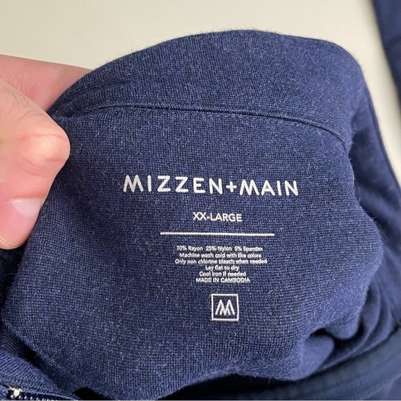 Mizzen+Main Men’s ProFlex Quarter Zip Pullover Navy Heather Size XXL - Picture 4 of 7
